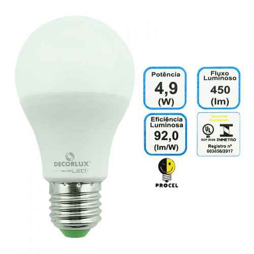 Lâmpada super LED bulbo 4,9 W amarela Decorlux