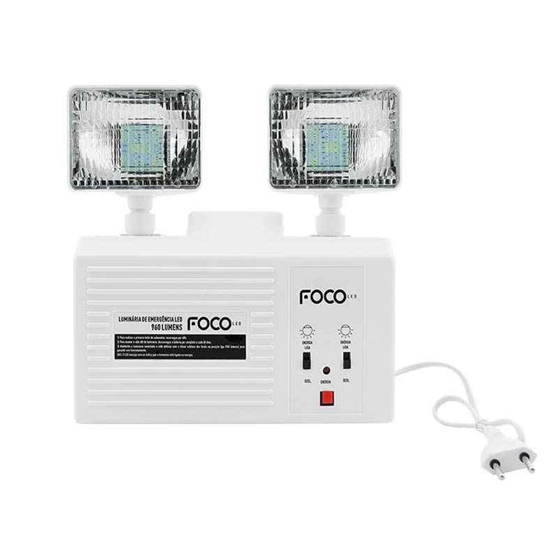 Luminária de Emergência Led 960 Lumens - Foco